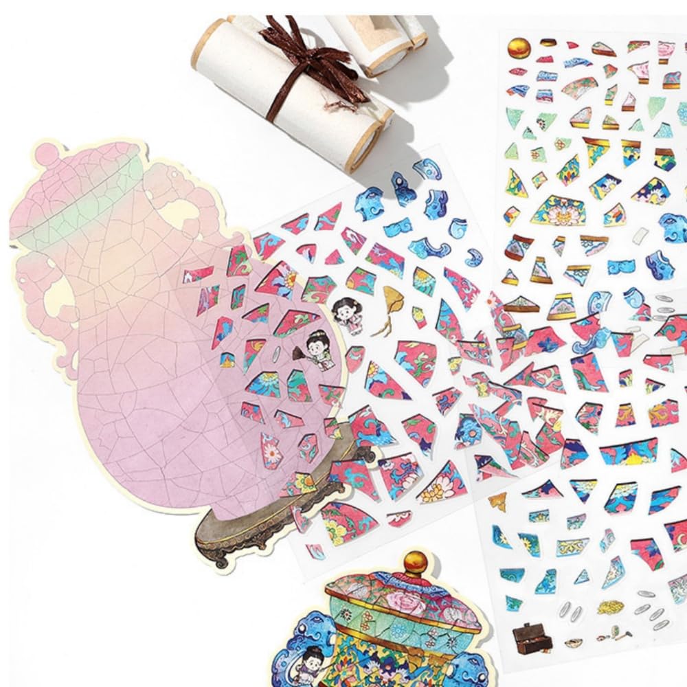 3D Sticker Scenes Plus Size Antique Restoration Sticker Set|Stress-Relief DIY Craft|Therapeutic Time Companion