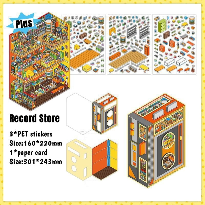 3D World Builder Sticker Collection | Create 12 Magical Mini-Universes | Ultimate Creative Playtime