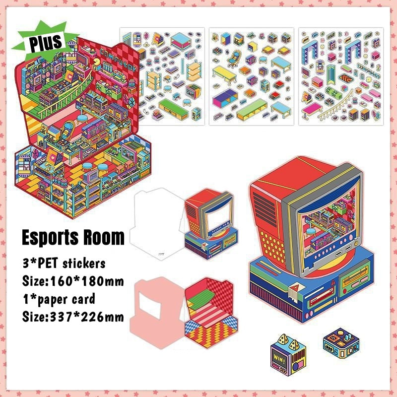 3D World Builder Sticker Collection | Create 12 Magical Mini-Universes | Ultimate Creative Playtime