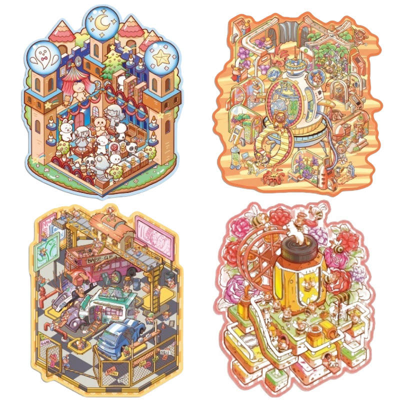 3D Fantasy & Adventure Sticker Set | Build Your Miniature Wonderland | Creative Fun for All Ages