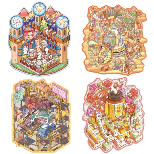 3D Fantasy & Adventure Sticker Set | Build Your Miniature Wonderland | Creative Fun for All Ages