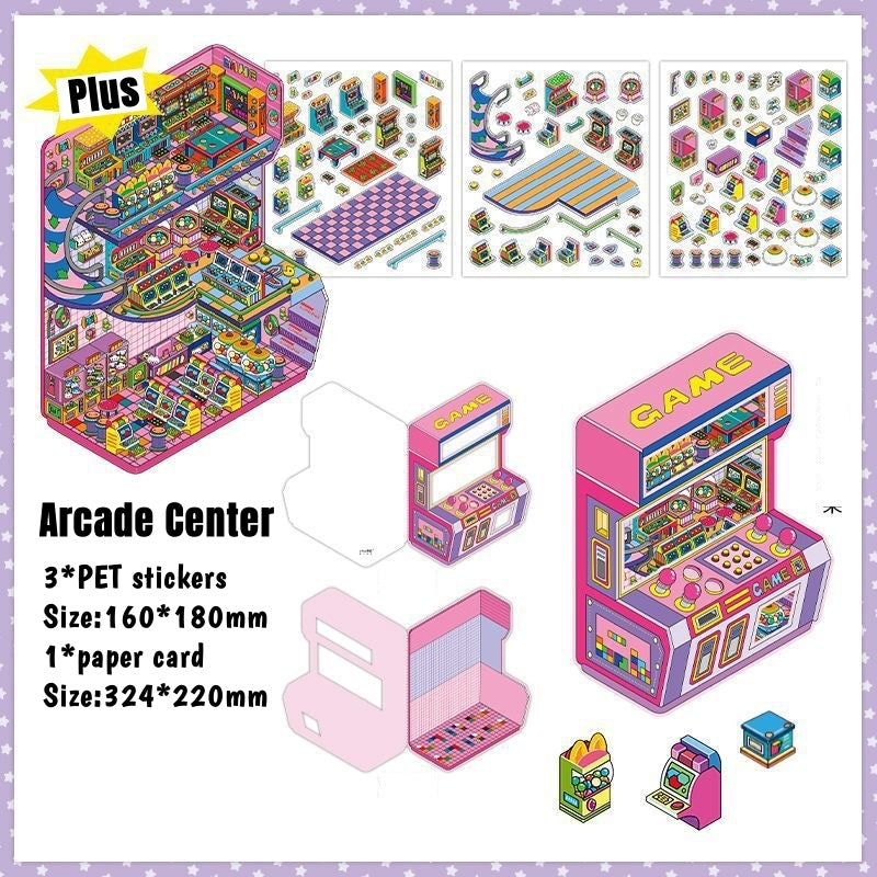 3D World Builder Sticker Collection | Create 12 Magical Mini-Universes | Ultimate Creative Playtime