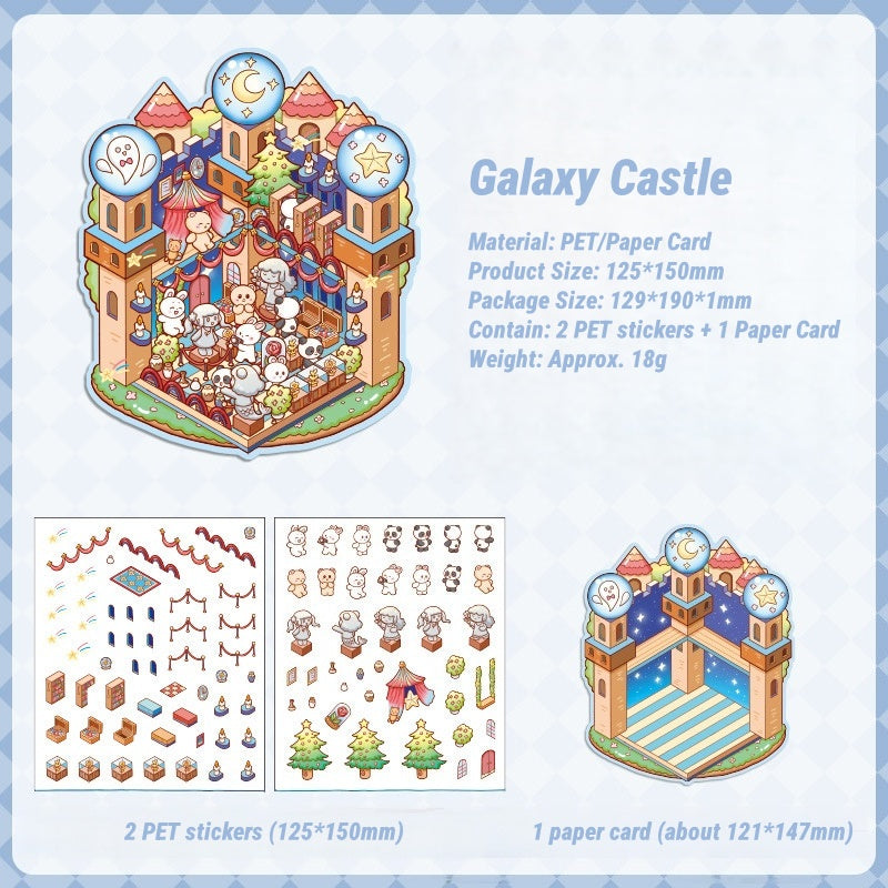3D Fantasy & Adventure Sticker Set | Build Your Miniature Wonderland | Creative Fun for All Ages