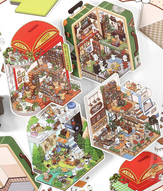 3D World Builder Sticker Collection | Create 12 Magical Mini-Universes | Ultimate Creative Playtime