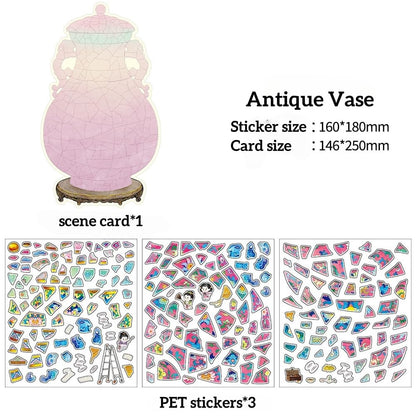 3D Sticker Scenes Plus Size Antique Restoration Sticker Set｜Stress-Relief DIY Craft｜Therapeutic Time Companion