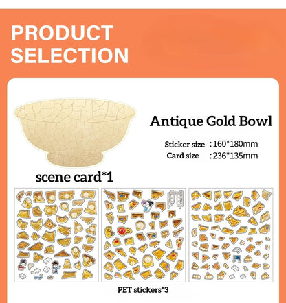 3D Sticker Scenes Plus Size Antique Restoration Sticker Set｜Stress-Relief DIY Craft｜Therapeutic Time Companion